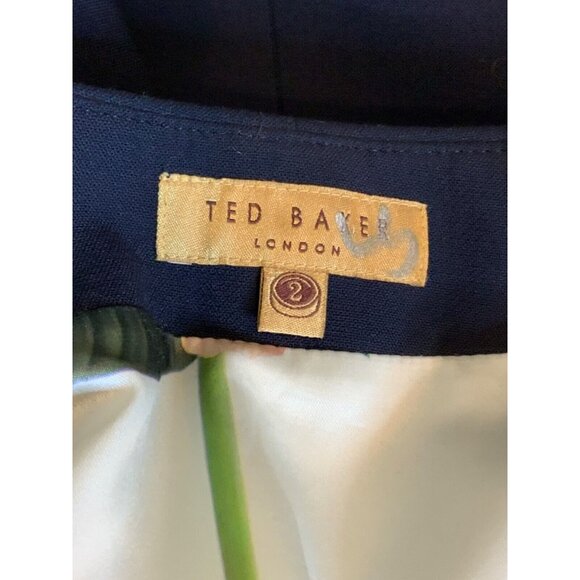 Ted Baker Reikod Navy Blue 2-Way Zip Sleeveless Shift Dress, Size 2 | 6 US - Picture 8 of 9